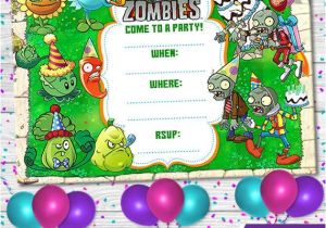 Plants Vs Zombies Party Invitation Template Plants Vs Zombies Invitationbirthday Party Kids Party