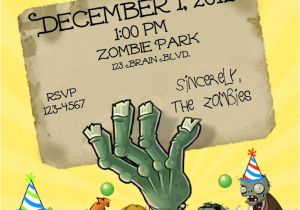 Plants Vs Zombies Party Invitation Template Zombie Party Invitation Templates