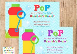 Playdate Birthday Party Invitations Bubbles Playdate or Birthday Invitation 2 to Choose You