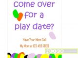 Playdate Birthday Party Invitations Play Date Invitation Cards School Playdate Invitation Play