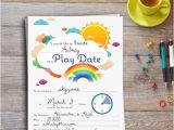 Playdate Birthday Party Invitations Play Date Invitation Colorful Editable Printable