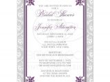 Plum Bridal Shower Invitations Bridal Shower Invitations Plum Purple and Gray Elegant