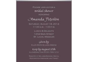 Plum Bridal Shower Invitations Fleur Plum Bridal Shower Invitations