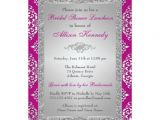 Plum Bridal Shower Invitations Plum Silver Glitter Damask Bridal Shower Invite