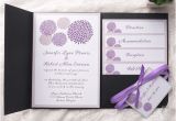 Pocket Invitation Kits for Wedding Cheap Purple Dandelion Black Pocket Wedding Invitation