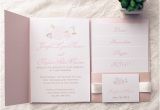 Pocket Invitation Kits for Wedding Cheap Spring Pink Flower Pocket Wedding Invitation Kits