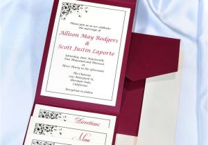 Pocket Invitation Kits for Wedding Print Your Own Burgundy Wedding Invitations Burgundy