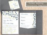 Pocketfold Wedding Invitation Template Pocket Wedding Invitation Template Set Diy by