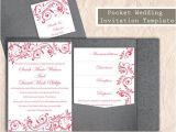 Pocketfold Wedding Invitation Template Pocket Wedding Invitation Template Set Diy Download