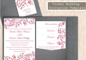 Pocketfold Wedding Invitation Template Pocket Wedding Invitation Template Set Diy Download