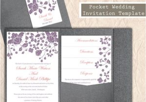Pocketfold Wedding Invitation Template Pocket Wedding Invitation Template Set Diy Editable Word
