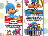 Pocoyo Birthday Party Invitations Pocoyo Birthday Party Invitation Ticket Style You Print