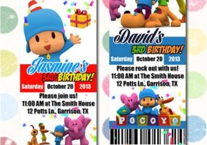 Pocoyo Birthday Party Invitations Pocoyo Birthday Party Invitation Ticket Style You Print