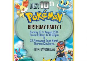Pokemon Birthday Party Invitation Wording Personalize Pokemon Party Invitations Thank You Cards