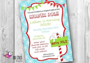 Pole Party Invitations north Pole Birthday Party Invitation north Pole Party