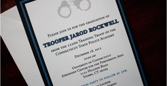 Police Academy Graduation Invitation Wording Thin Blue Line Police Academy Graduation Announcement or