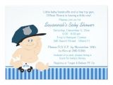 Police Baby Shower Invitations Baby Cop Police Officer Baby Shower Invitation Zazzle