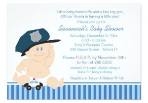 Police Baby Shower Invitations Baby Cop Police Officer Baby Shower Invitation Zazzle