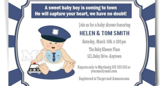 Police Baby Shower Invitations Diy Police Baby Shower Invitation Baby Police Outfit