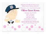 Police Baby Shower Invitations Police Officer Cop Girl Baby Shower Invitation 5×7 Zazzle