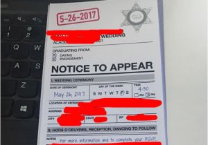 Police Wedding Invitations Yeah You Did A Couple 39 S 39 Notice to Appear In Court