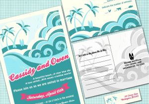 Polynesian Wedding Invitations Custom Hawaiian Wedding Invitation Suite Beach Wedding