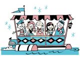 Pontoon Boat Party Invitations Mister Retro Vector Art Leisure Time