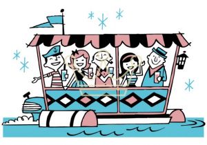 Pontoon Boat Party Invitations Mister Retro Vector Art Leisure Time