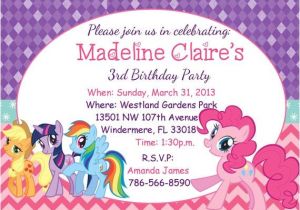 Pony Party Invitation Templates My Little Pony Birthday Party Invitations Free Printable