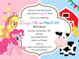Pony Party Invitation Wording My Little Pony Birthday Invitations Template Resume Builder