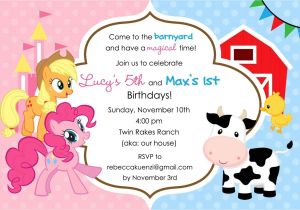 Pony Party Invitation Wording My Little Pony Birthday Invitations Template Resume Builder