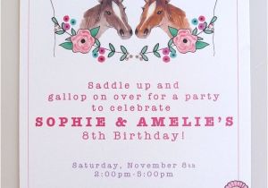 Pony Party Invites Free Printable Printable Horse Party for Twins Horse Party Kids Party