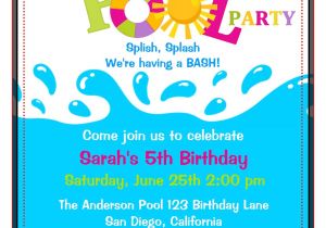 Pool Birthday Party Invitation Wording Birthday Pool Party Invitations