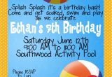 Pool Birthday Party Invitation Wording Kid Pool Party Invitation Wording