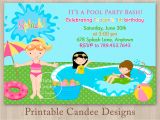 Pool Party Invitations for Kids Free Printable Birthday Pool Party Invitations Templates