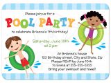 Pool Party Invitations for Kids Pool Birthday Party Invitation for Kids Boy and Girl On