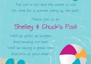 Pool Party Invitations Free Pool Party Free Line Invitations