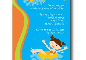 Pool Party Invitations Templates Free Pool Party Invitation Template Cimvitation