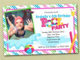 Pool Party Invitations with Photo Photo Personalised Pool Party Birthday Invitations Ebay