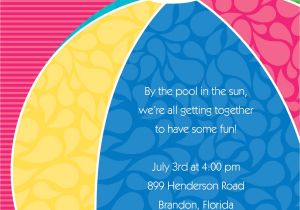 Pool Party Invite Wording Pool Party Invitation Wording Party Invitations Templates