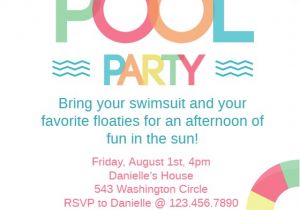 Pool Party Invites Free Fun afternoon Pool Party Invitation Template Free