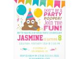 Poop Emoji Birthday Invitations Poop Emoji Funny Birthday Party Invitation Zazzle Com