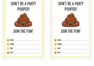 Poop Emoji Birthday Party Invitations Party
