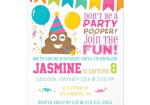 Poop Emoji Birthday Party Invitations Poop Emoji Funny Birthday Party Invitation