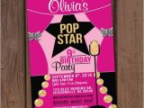 Pop Star Party Invitations Pop Star Birthday Party Invitation