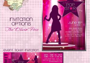 Pop Star Party Invitations Pop Star Party Invitation Diy Printable Party Invitation
