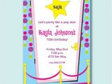 Pop Star Party Invitations Pop Star Party Invitations Paperstyle