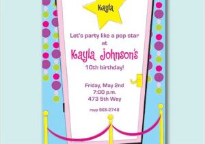 Pop Star Party Invitations Pop Star Party Invitations Paperstyle