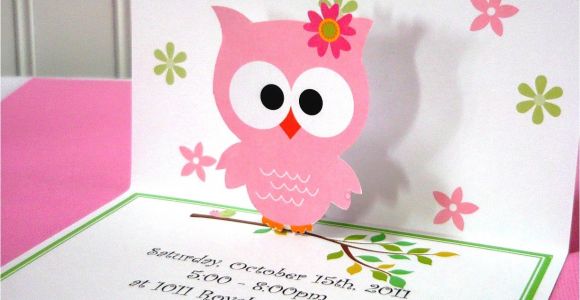 Pop Up Baby Shower Invitations Pop Up Invitations Owl Invitation Owl Invites Pop Up Owl
