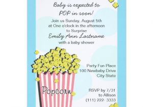 Popcorn Baby Shower Invitations Personalized Popcorn Baby Shower Invitations